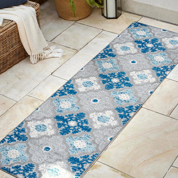 Cassis Ornate Ogee Trellis High-low Indoor/outdoor Area Rug